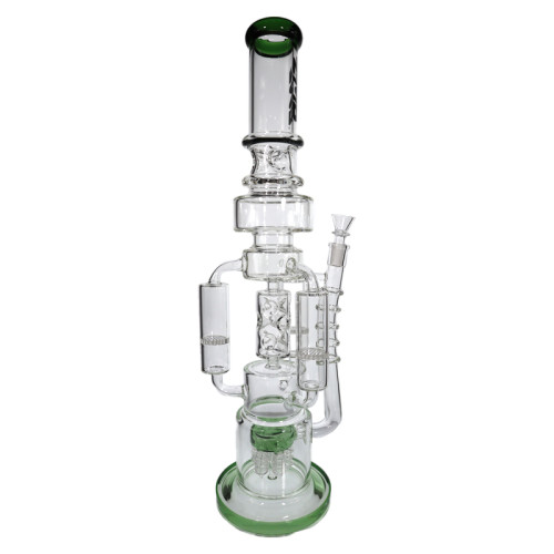 20 INCH ZOMBIE GLASS GEAR PERCOLATOR WITH TRIPLE HONEYCOMB BARRELS GLASS WATER PIPE 1638GM  